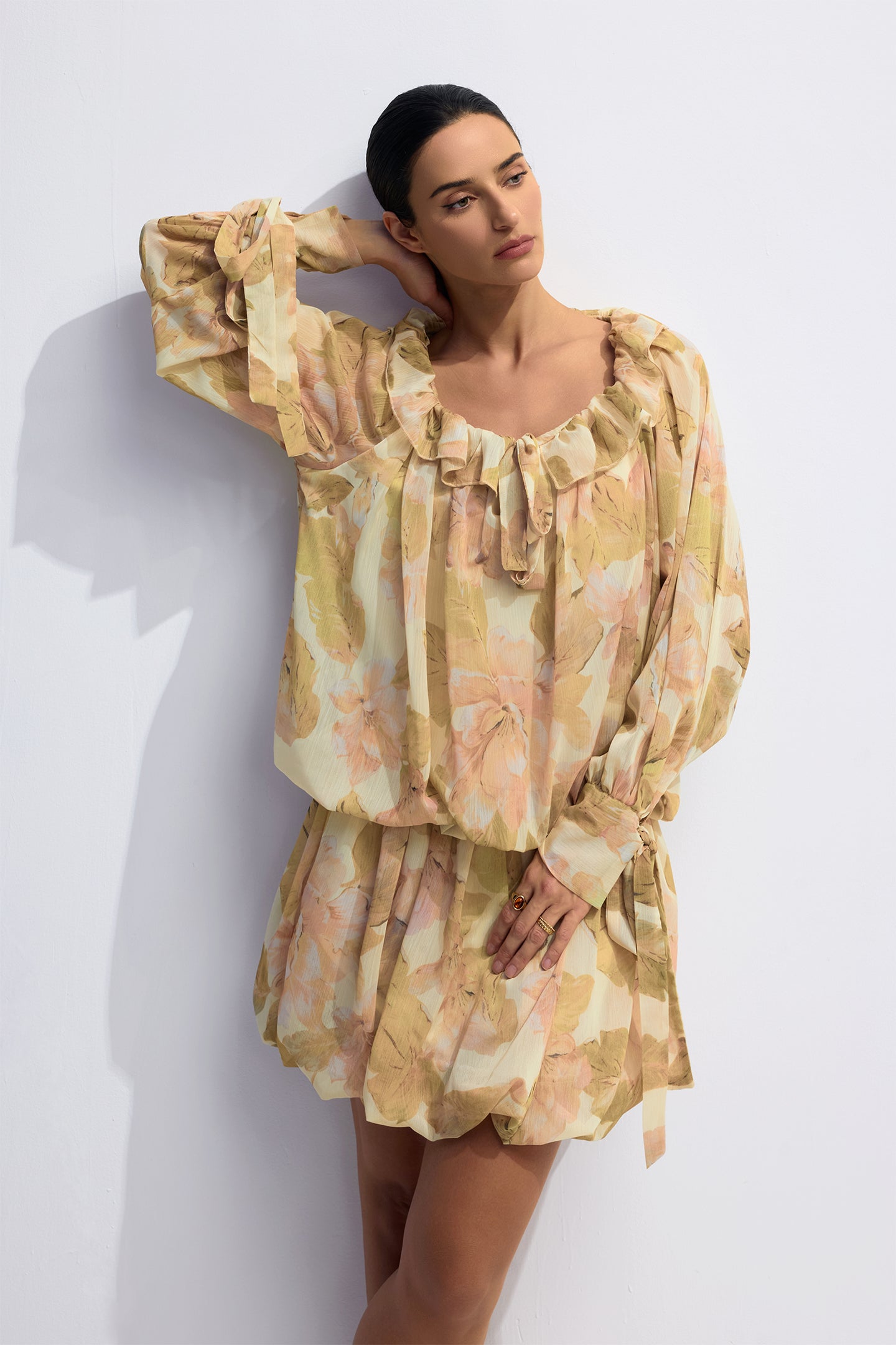 Butterfly Kisses Balloon Sleeve Hem Mini Dress - Chic Rio