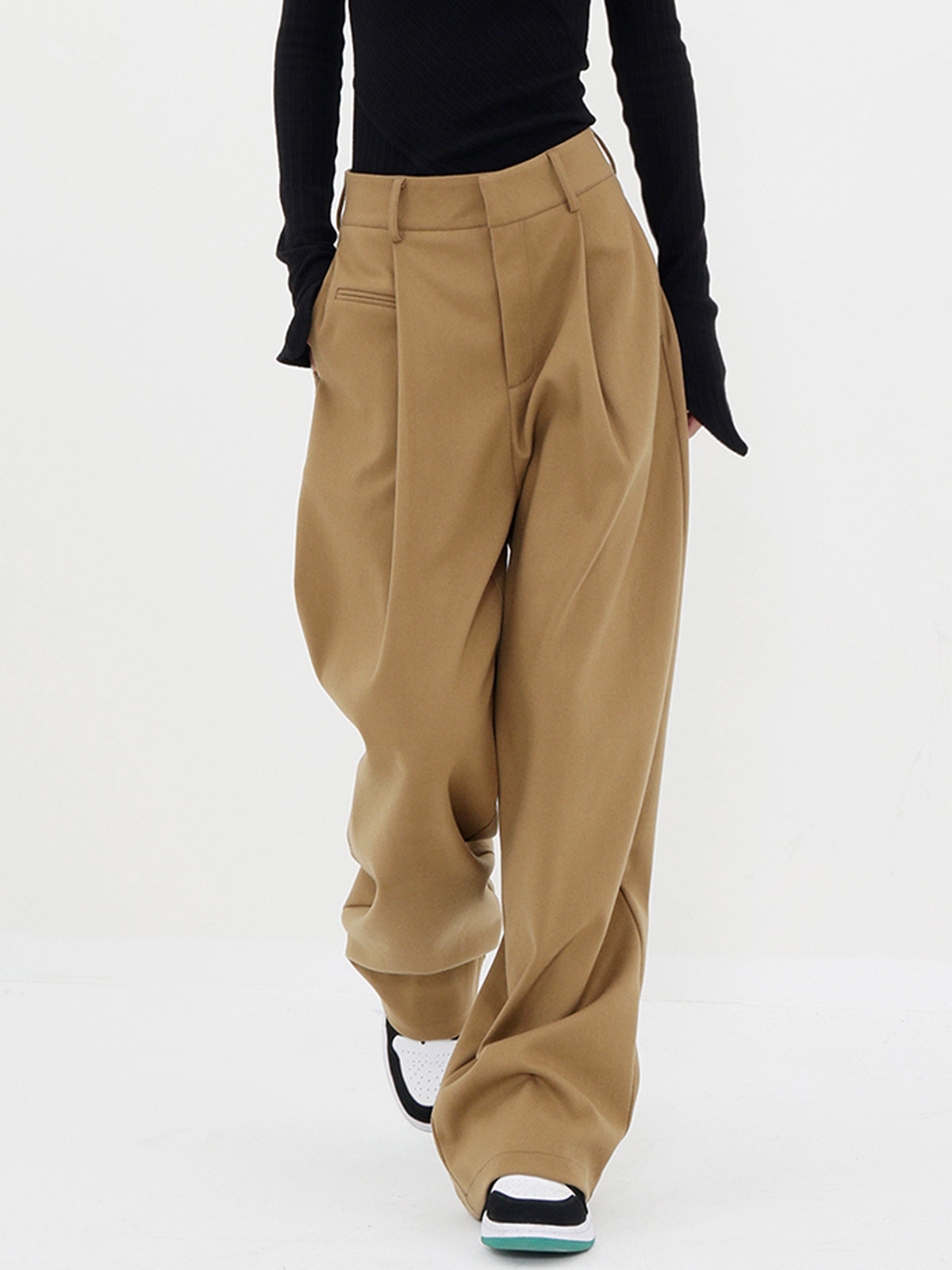 Basic Baggy Wide Leg Dress Pants - Chic Rio