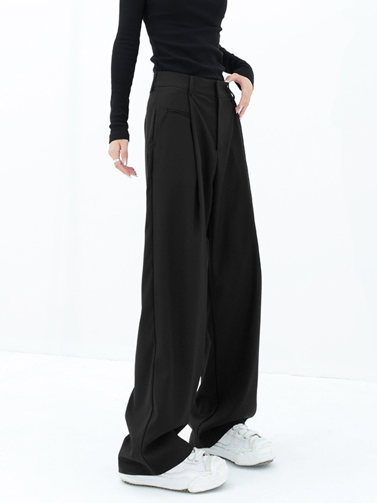 Basic Baggy Wide Leg Dress Pants - Chic Rio