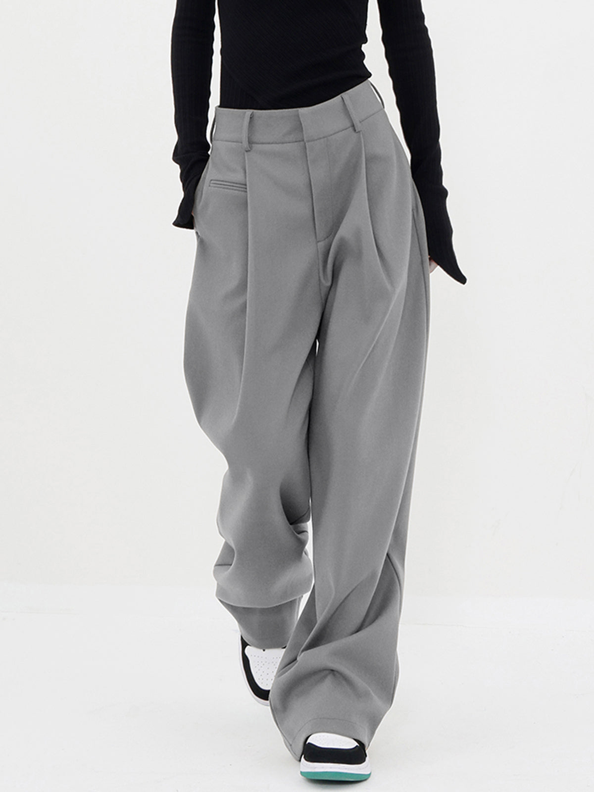 Basic Baggy Wide Leg Dress Pants - Chic Rio
