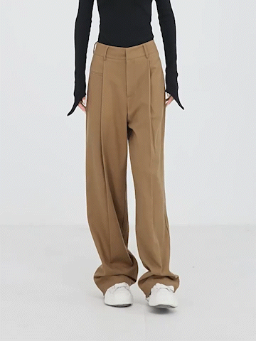 Basic Baggy Wide Leg Dress Pants - Chic Rio