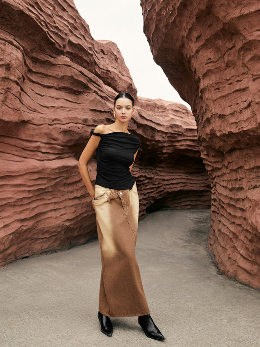 Asymmetric Knotted One-Shoulder Top - Chic Rio