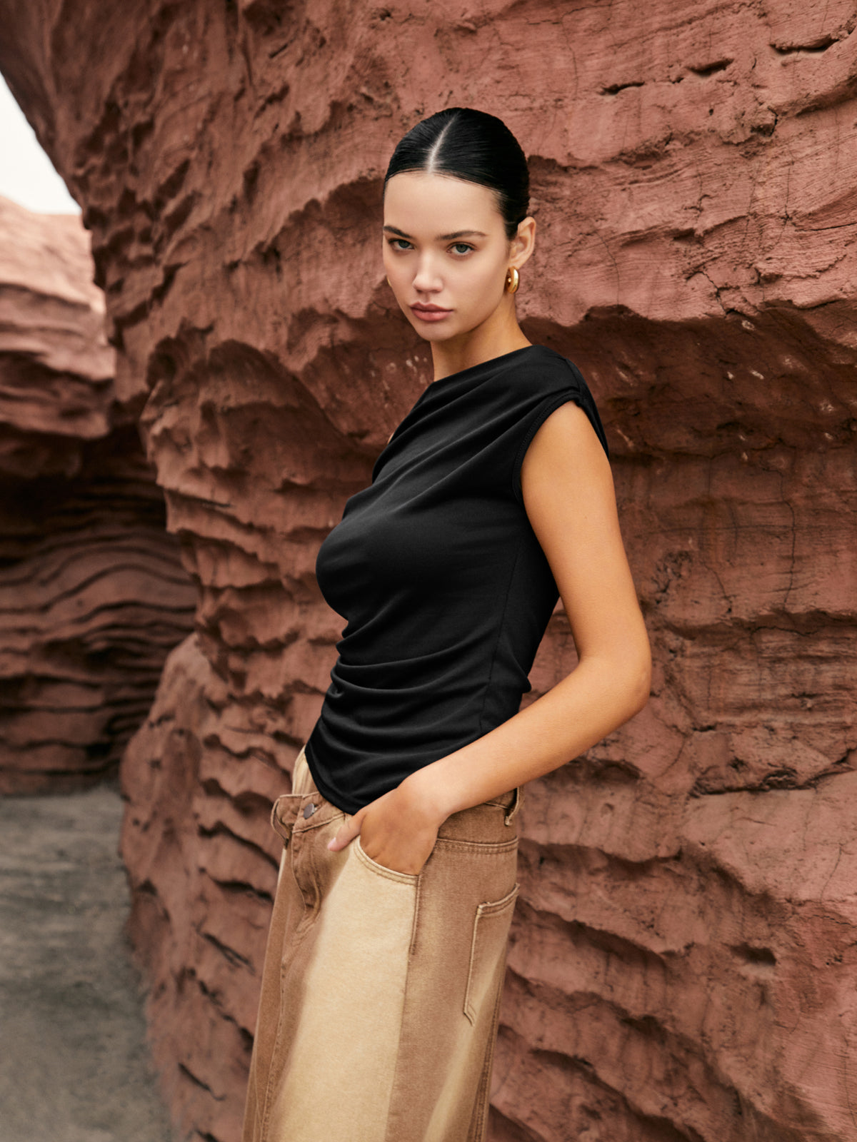 Asymmetric Knotted One-Shoulder Top - Chic Rio