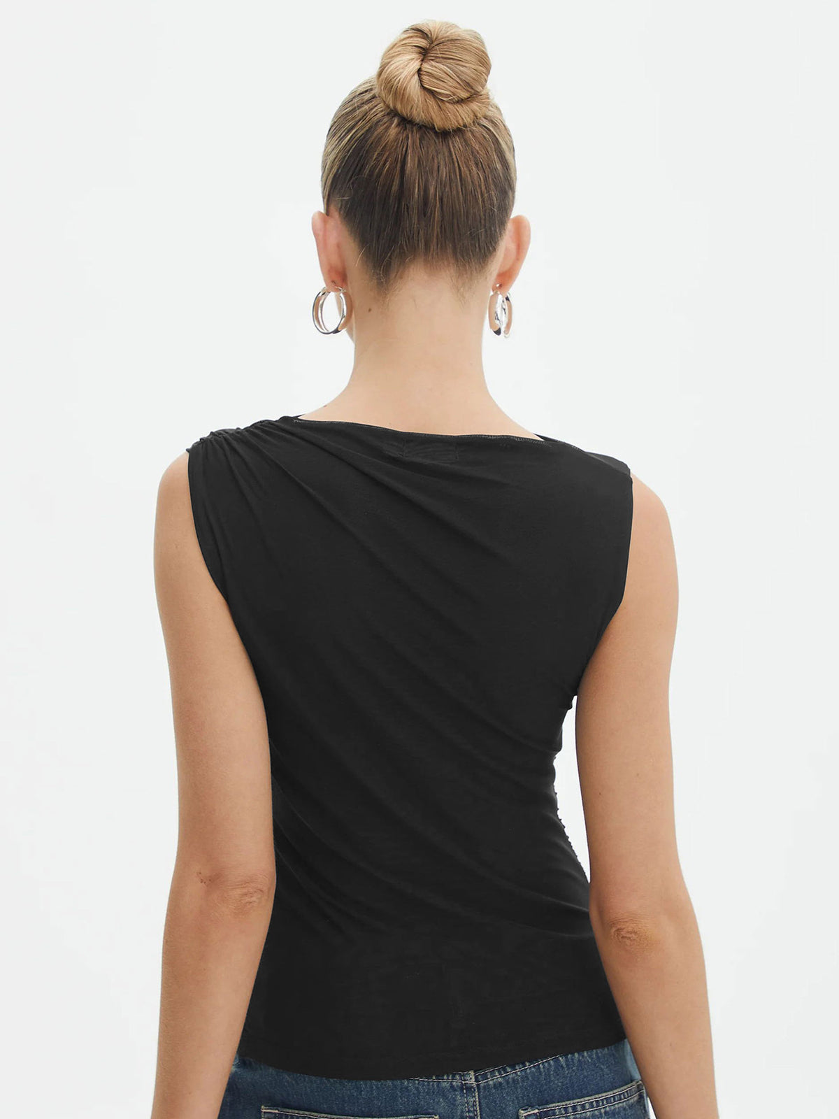 Solid Pleated Tank Top - Chic Rio