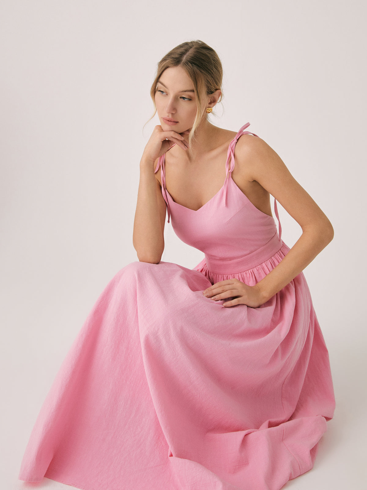 Cotton & Linen Backless Long Dress - Chic Rio