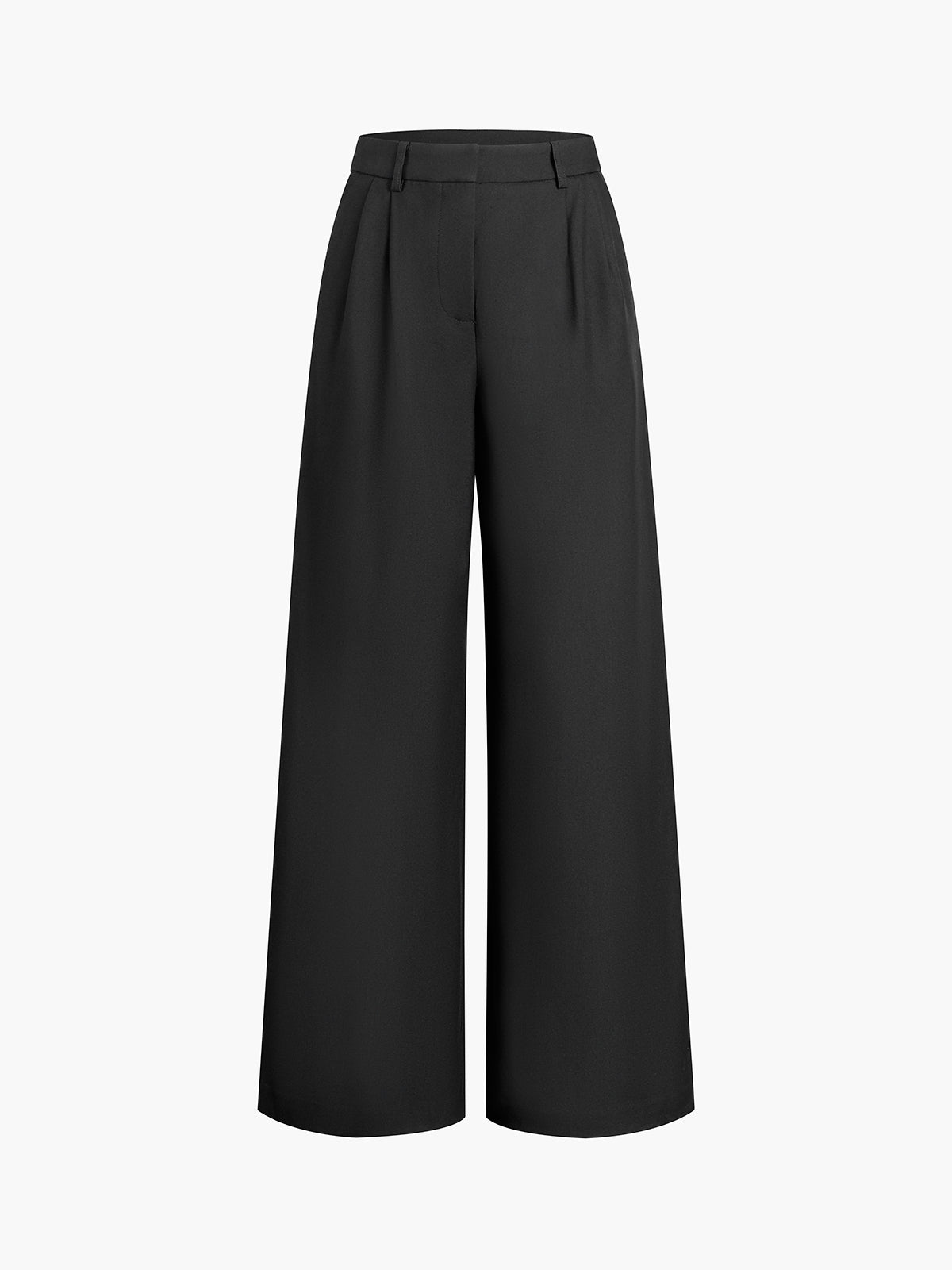 Solid Wide Leg Pants Without Belt - Chic Rio
