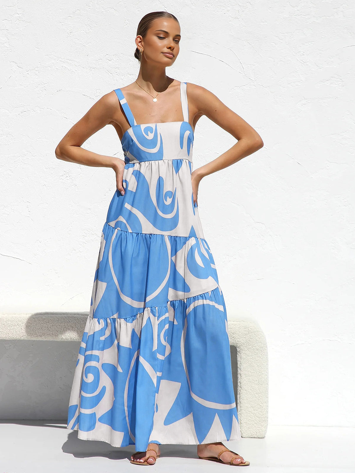 Sun Print Cami Long Dress - Chic Rio