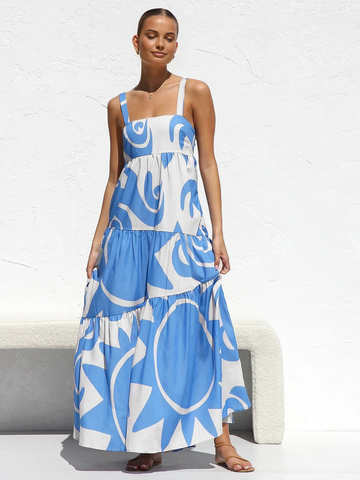 Sun Print Cami Long Dress - Chic Rio