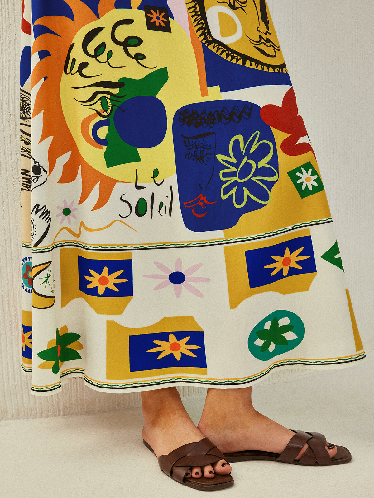 All Over Print Multi Color Cami Long Dress - Chic Rio