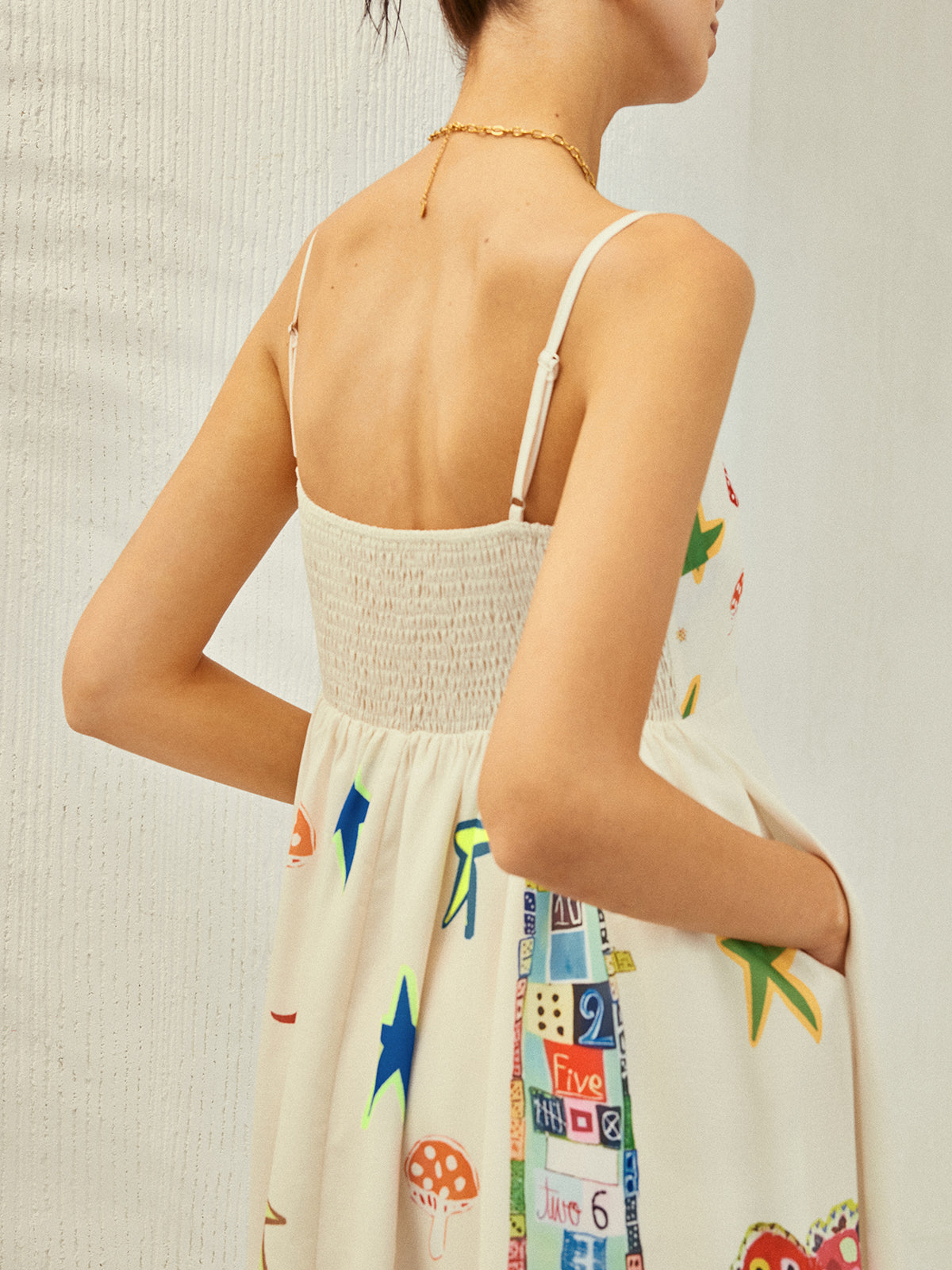 Adjustable Strap Print Dress With Pockets - Chic Rio