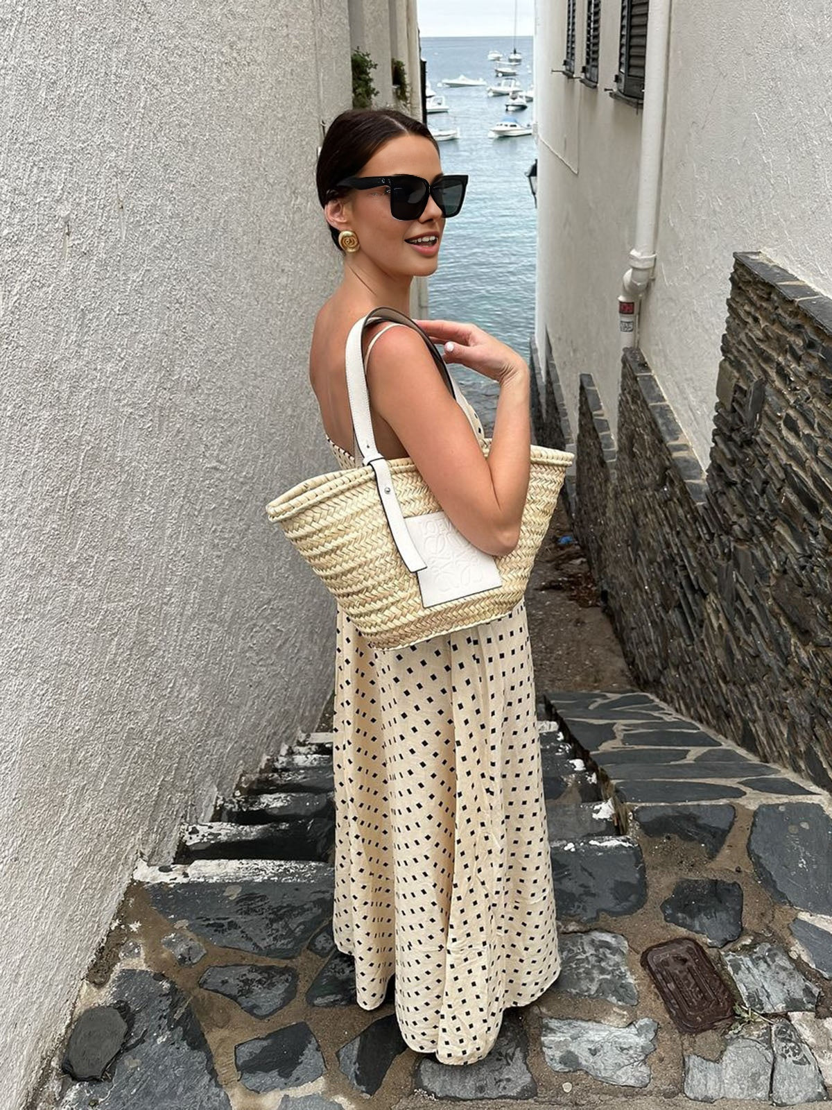 Printed Spaghetti Strap Long Dress - Chic Rio