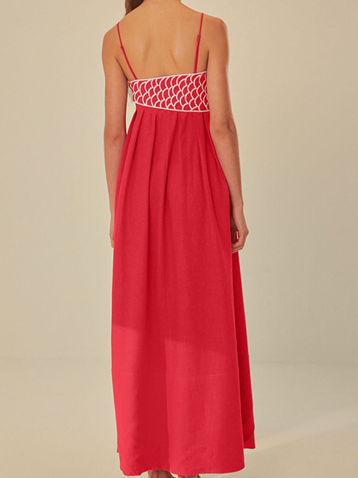 Embroidered Fish Semi-Sheer Cami Dress - Chic Rio