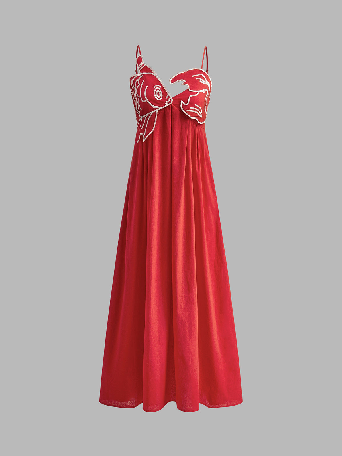 Embroidered Fish Semi-Sheer Cami Dress - Chic Rio
