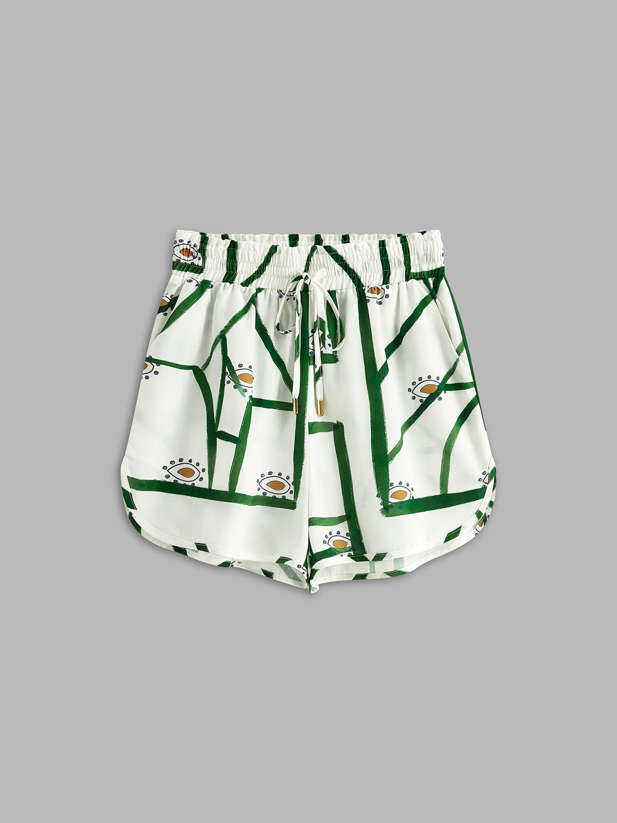 Print Drawstring Shorts Set - Chic Rio