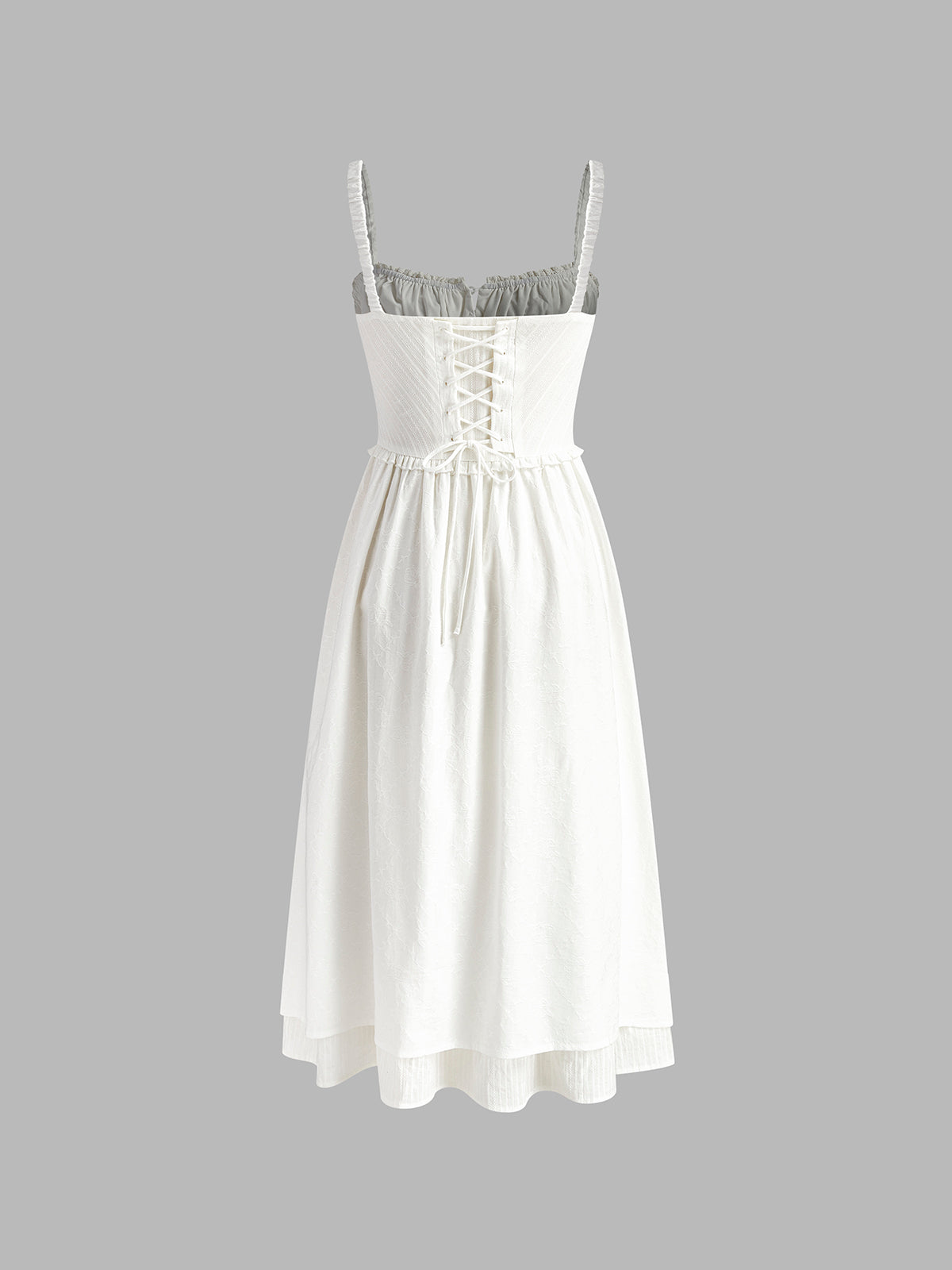 Ruffle Hem Cami Plain Midi Dress - Chic Rio