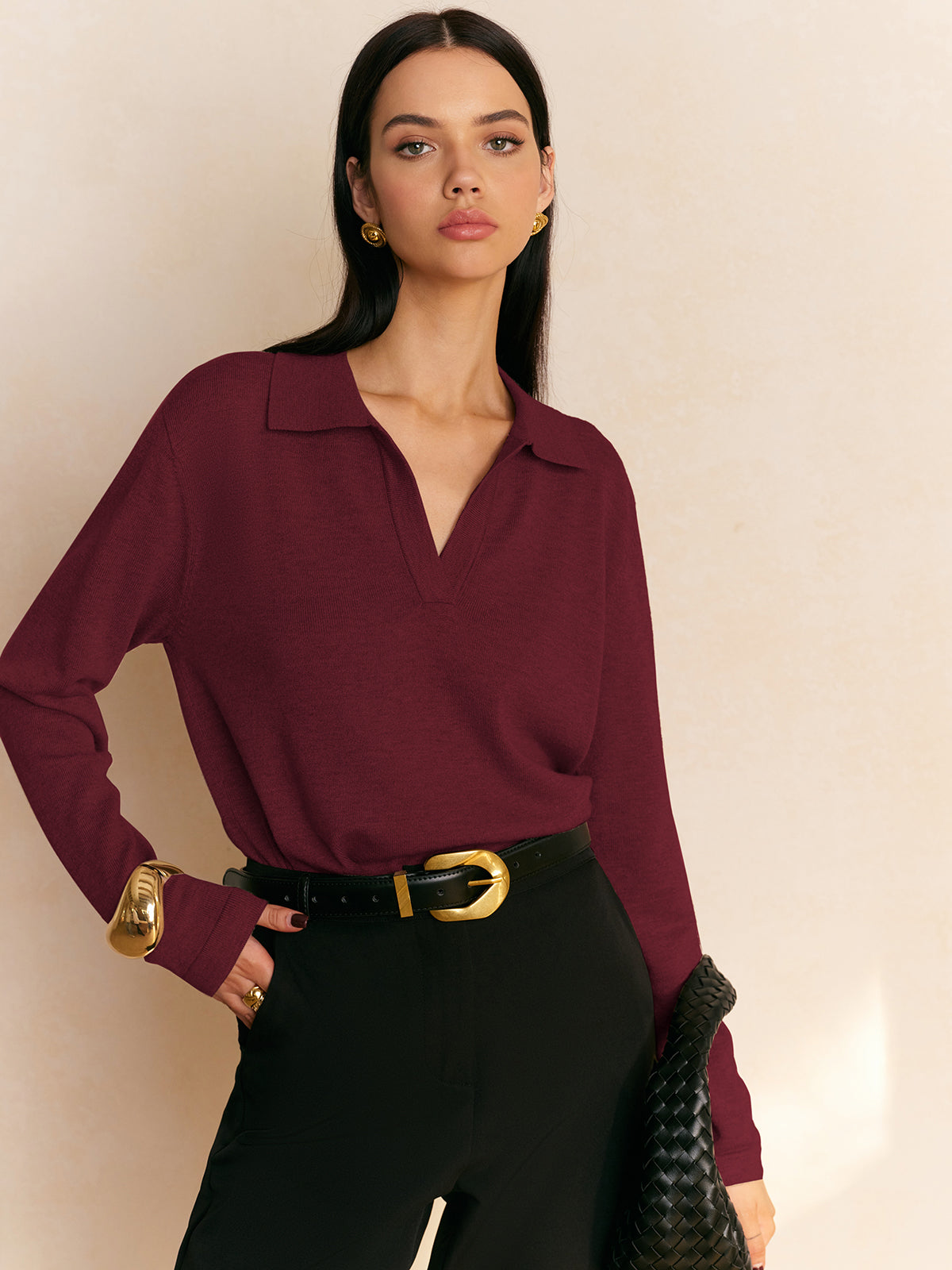 Leisure Collared Pullover Sweater - Chic Rio