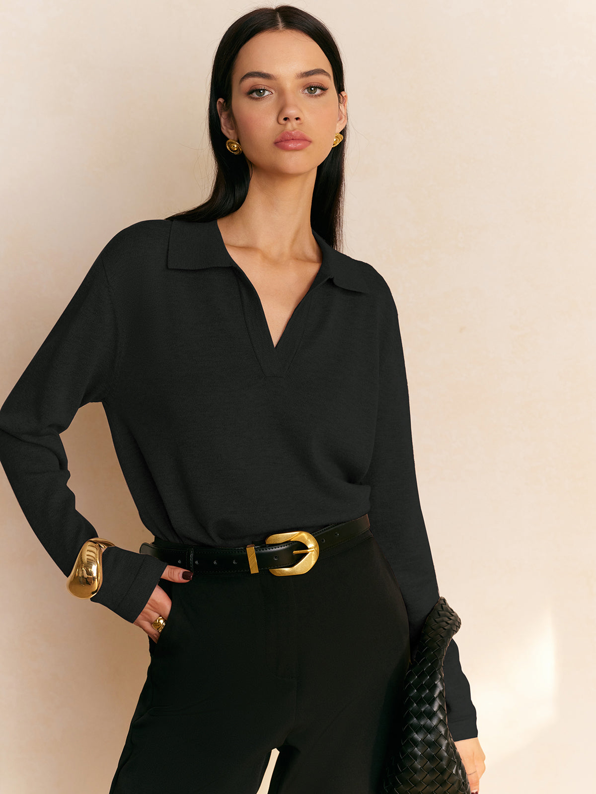 Leisure Collared Pullover Sweater - Chic Rio