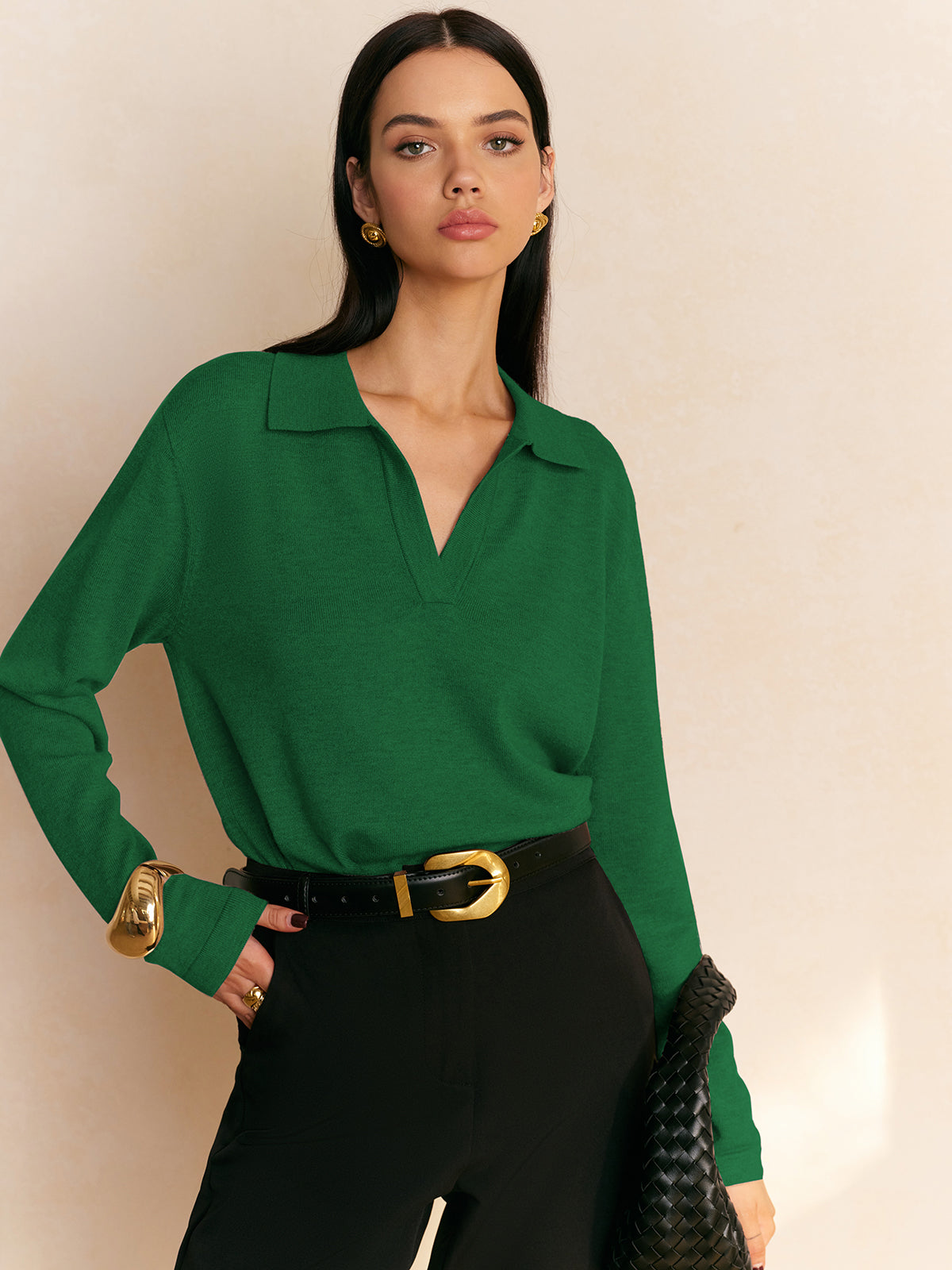 Leisure Collared Pullover Sweater - Chic Rio