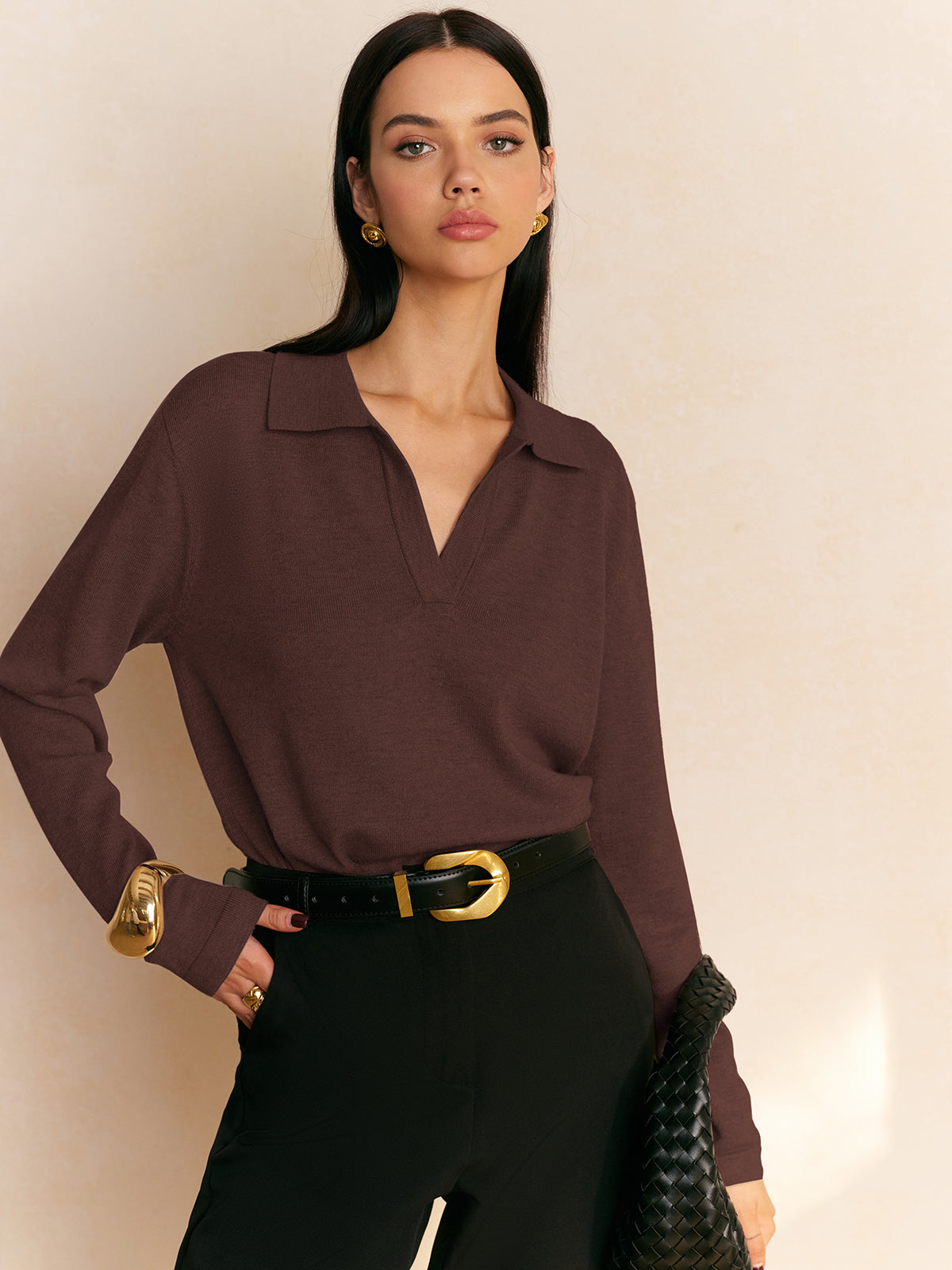 Leisure Collared Pullover Sweater - Chic Rio