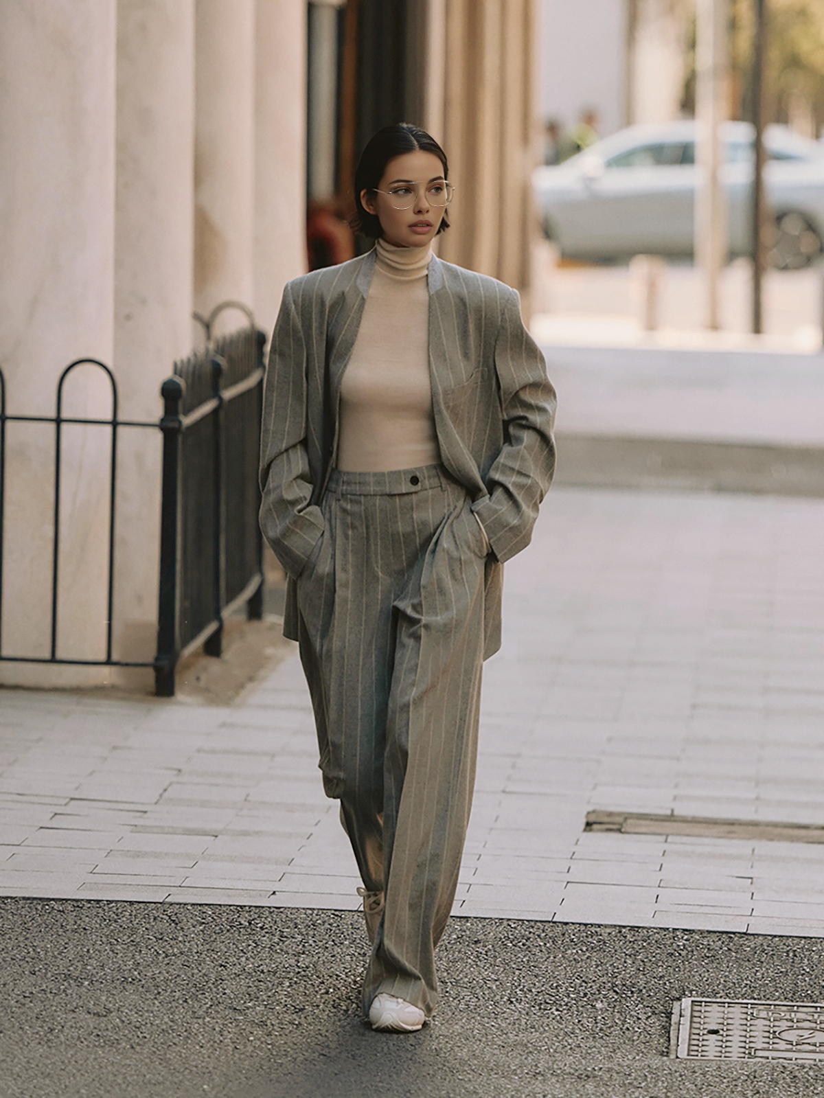 Wool-Blend Pinstripe Tweed Pants - Chic Rio