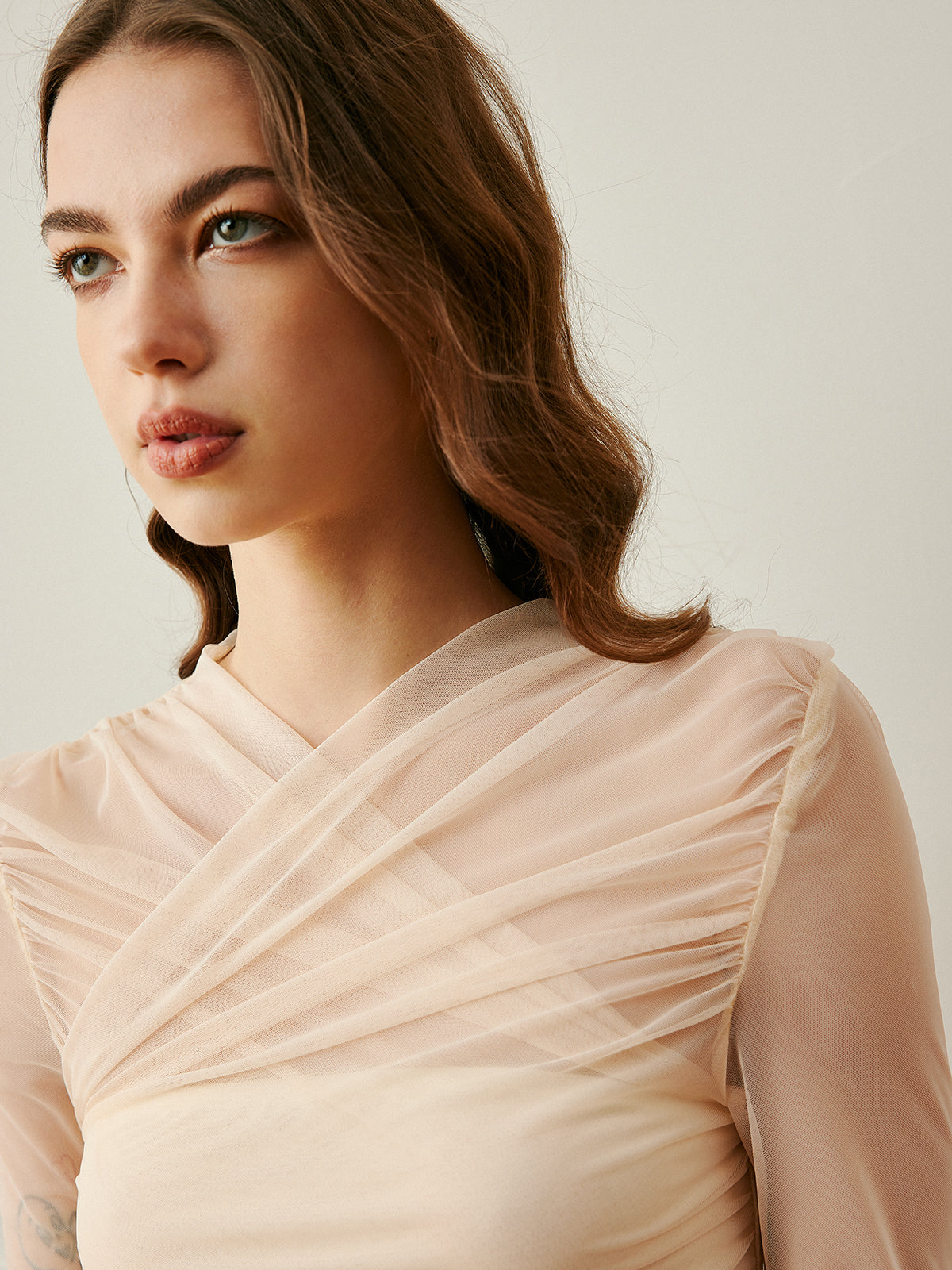 Cross-Wrap Semi-Sheer Top - Chic Rio
