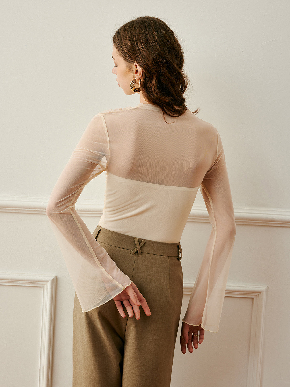 Cross-Wrap Semi-Sheer Top - Chic Rio