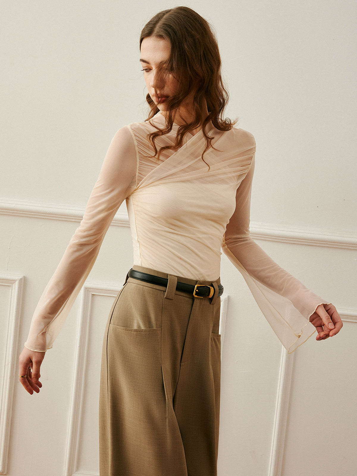 Cross-Wrap Semi-Sheer Top - Chic Rio