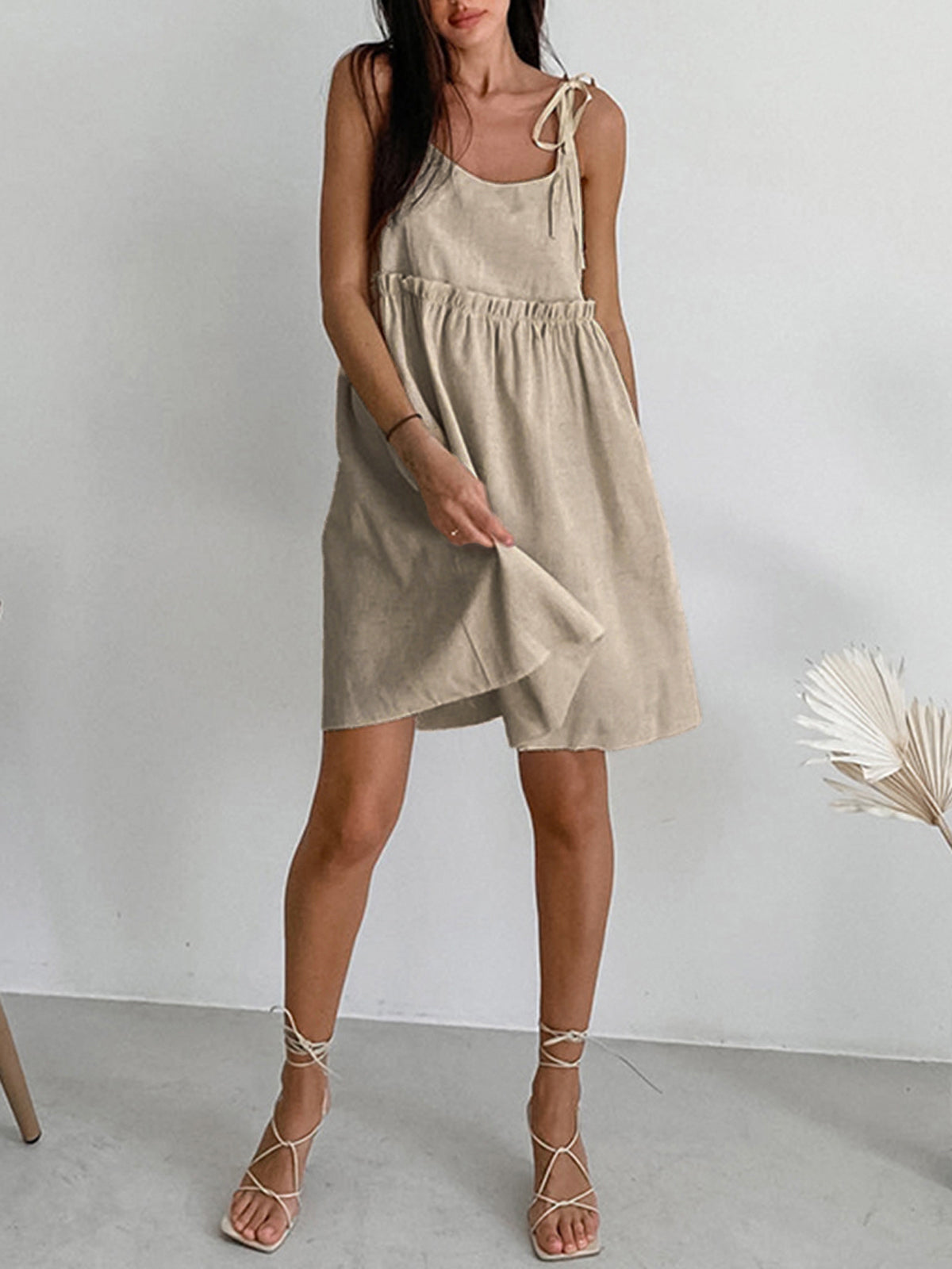 Levanzo Tied Shoulder Short Dress - Chic Rio