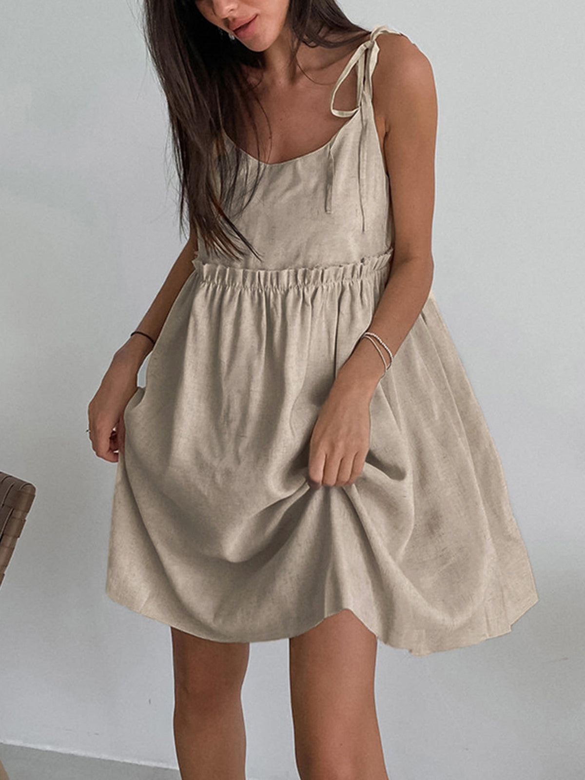 Levanzo Tied Shoulder Short Dress - Chic Rio