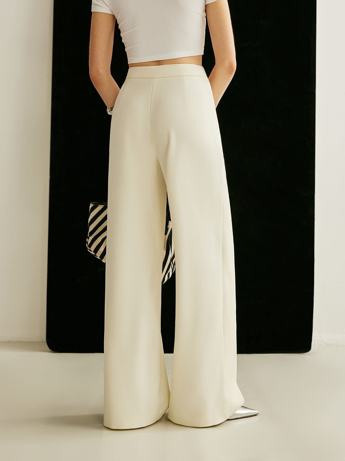 Asymmetrical Cross Wrap High-Waist Pants - Chic Rio