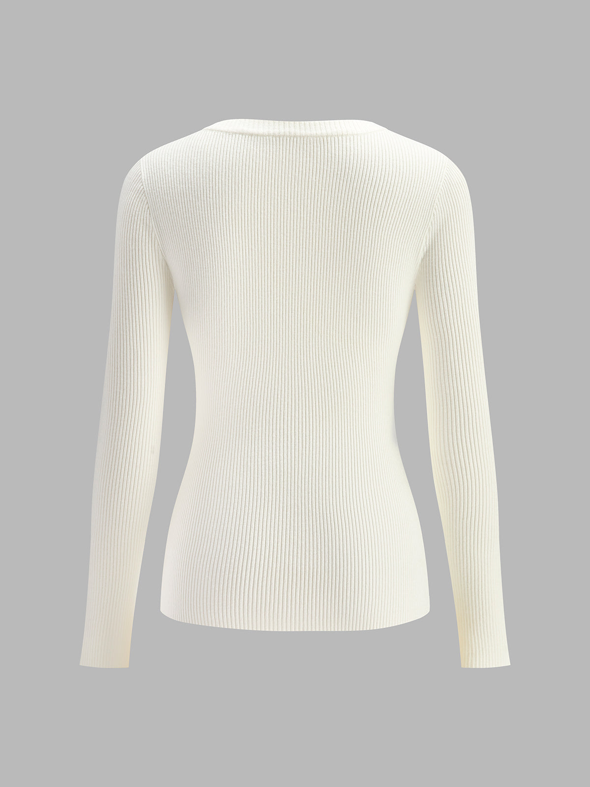 Plain Asymmetrical Breasted Sweater - Chic Rio