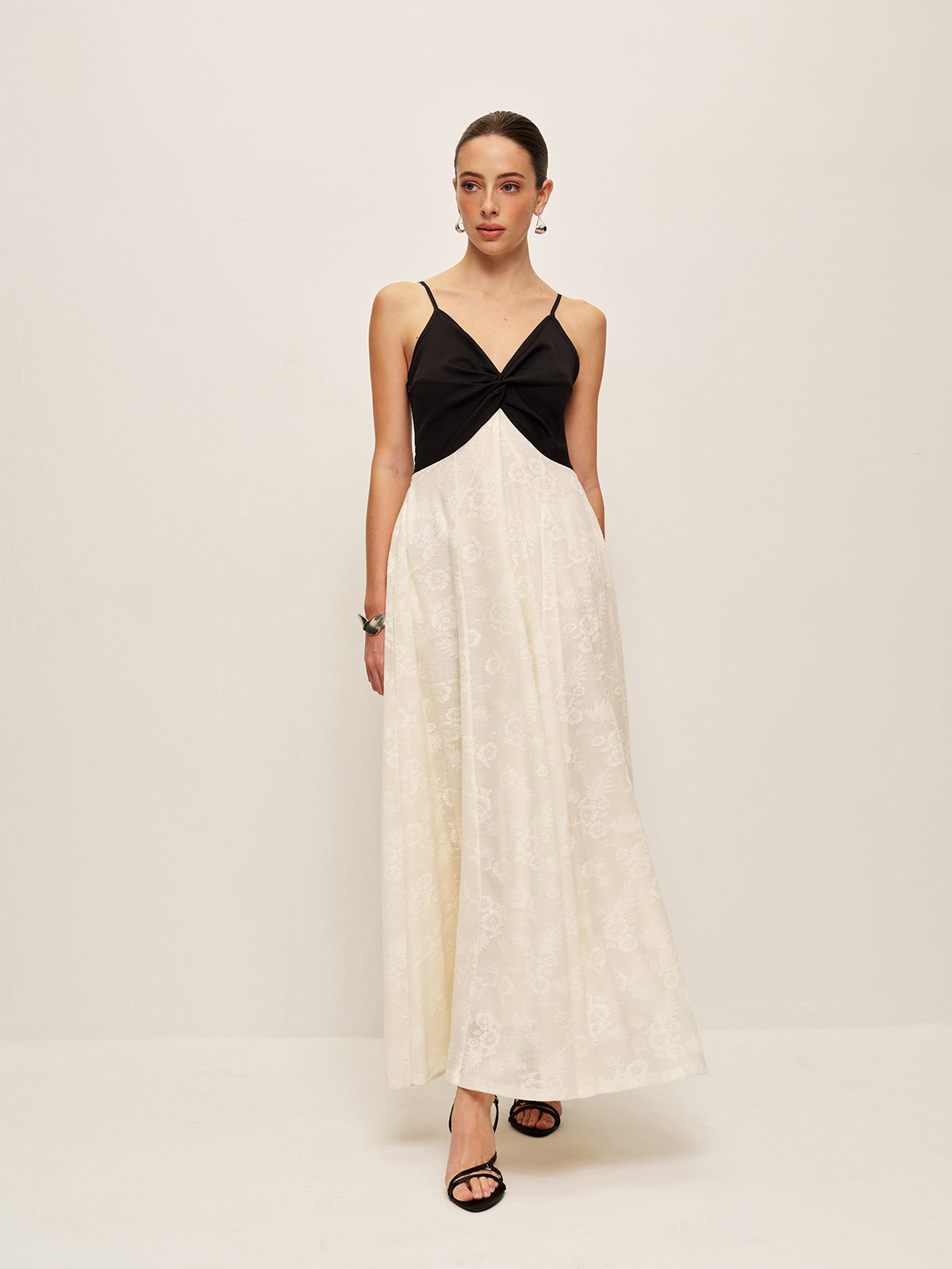 Two-Tone Twist-Front Cami Dress - Chic Rio