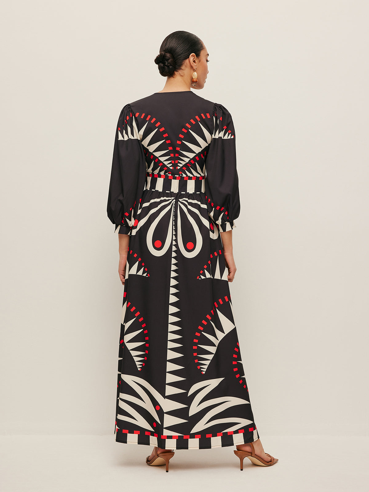 Boho Print V-Neck Split Dress - Chic Rio