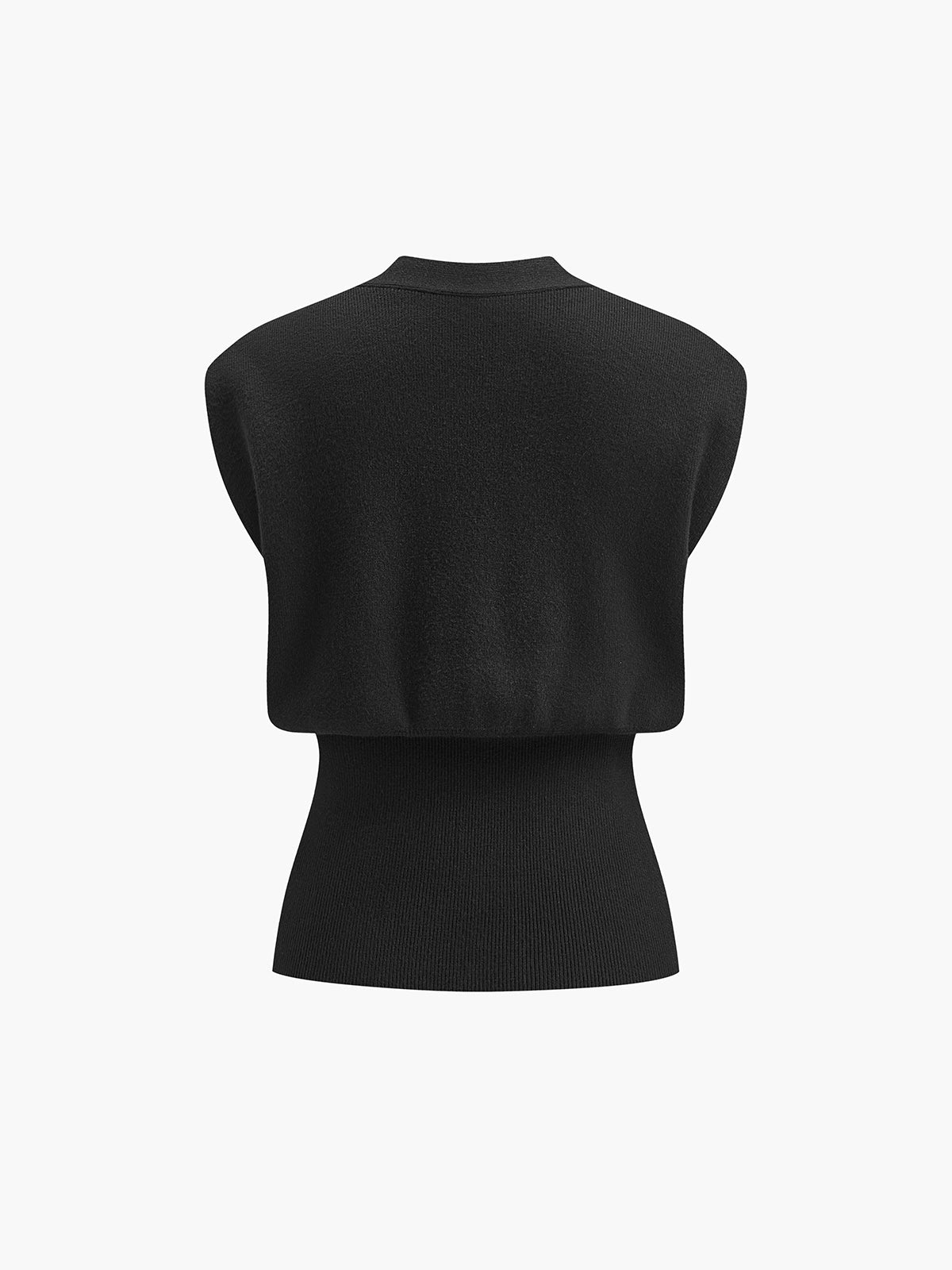 V-Neck Buttoned Detail Sweater Vest - Chic Rio