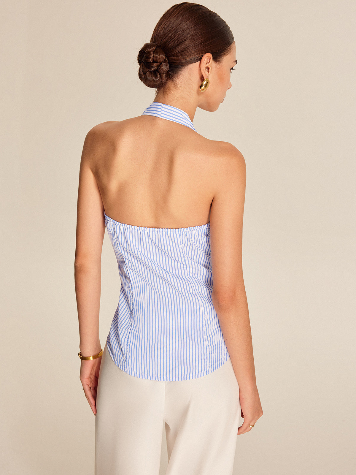 Striped Halter Tie Top - Chic Rio