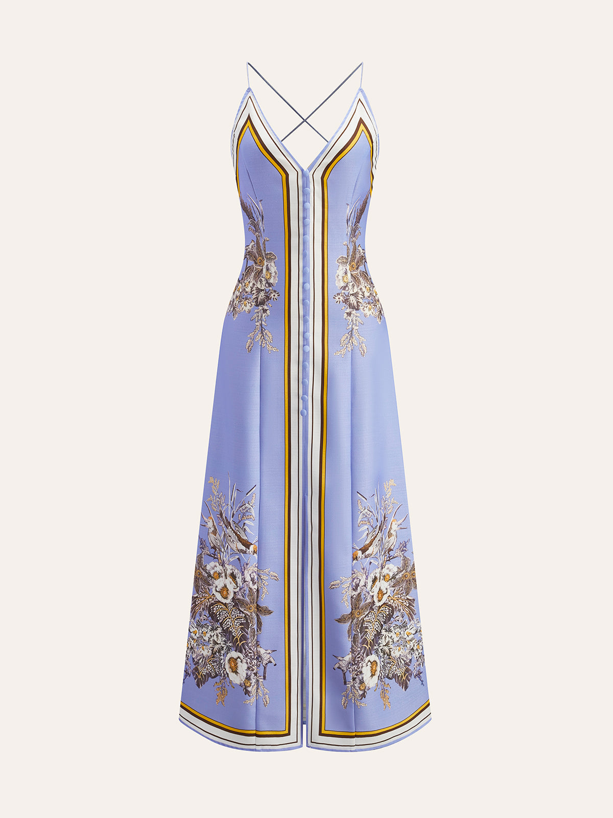 Casual Floral Printed Halter Long Dress - Chic Rio