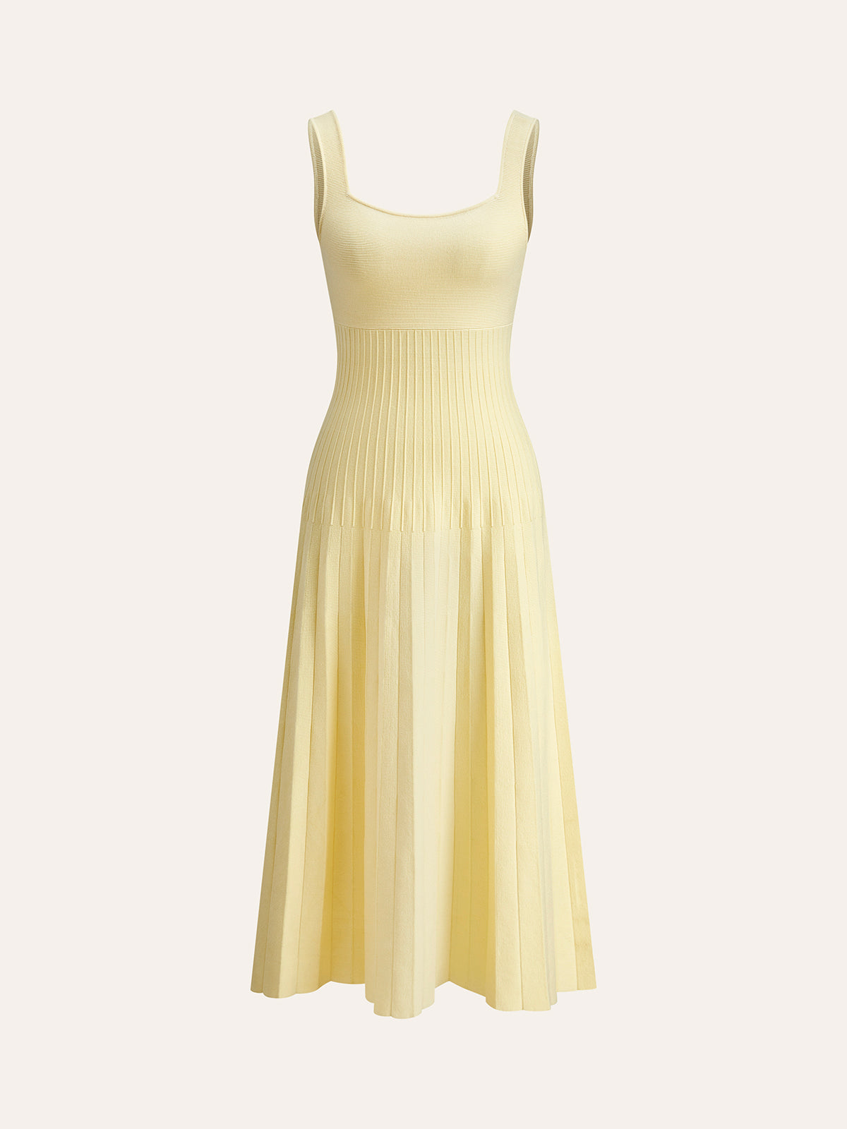 Square-Neck Ribbed Knit Dress - Chic Rio