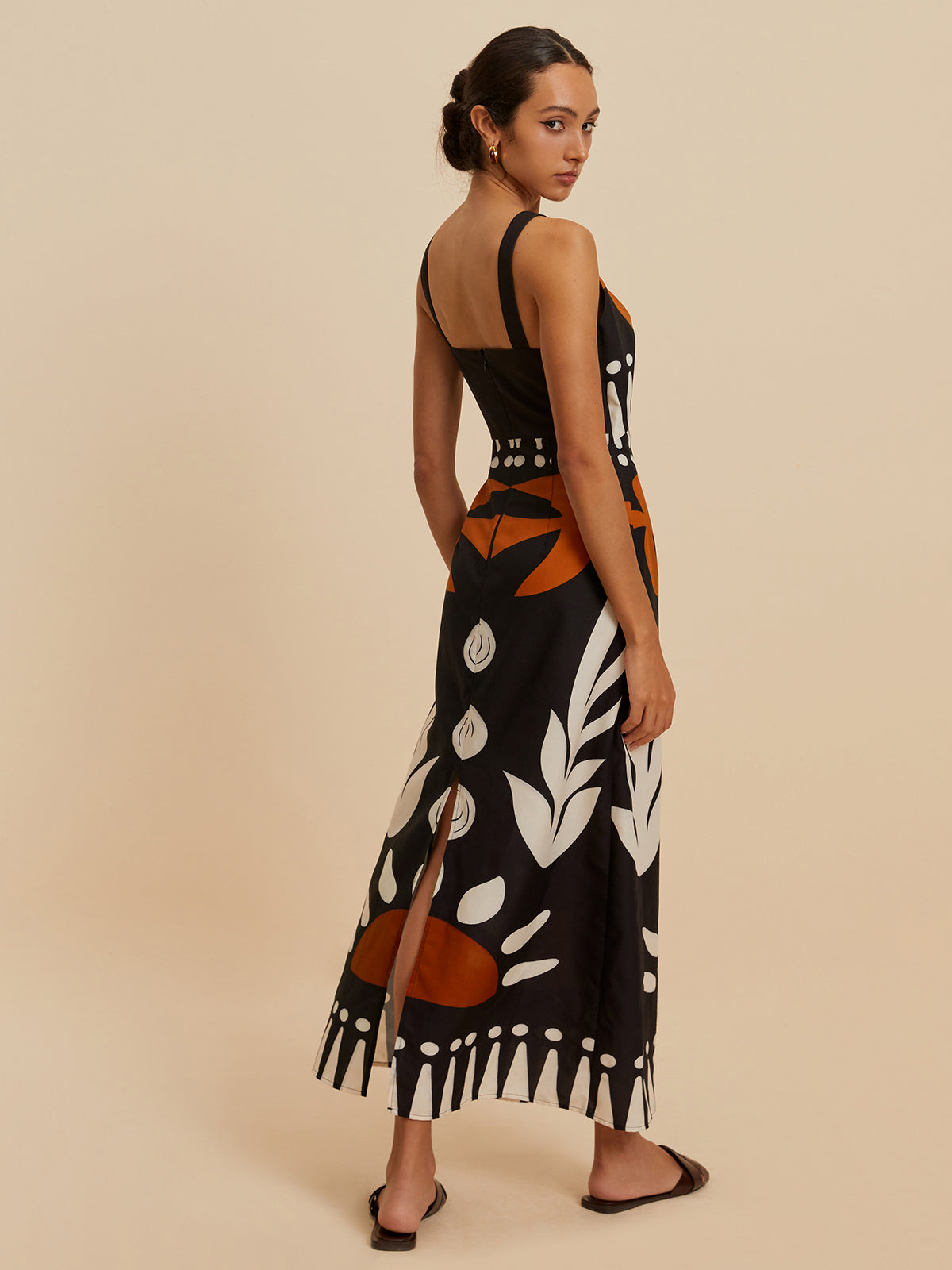 Cutout Zipper Sleeveless Floral Dress - Chic Rio