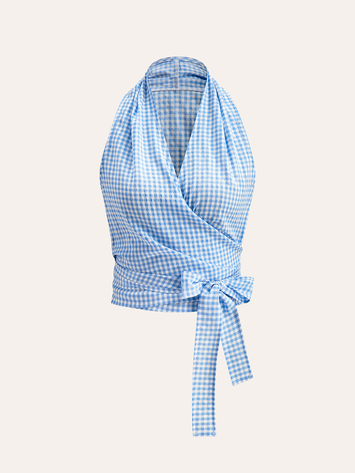 Gingham Halter Wrap Top - Chic Rio