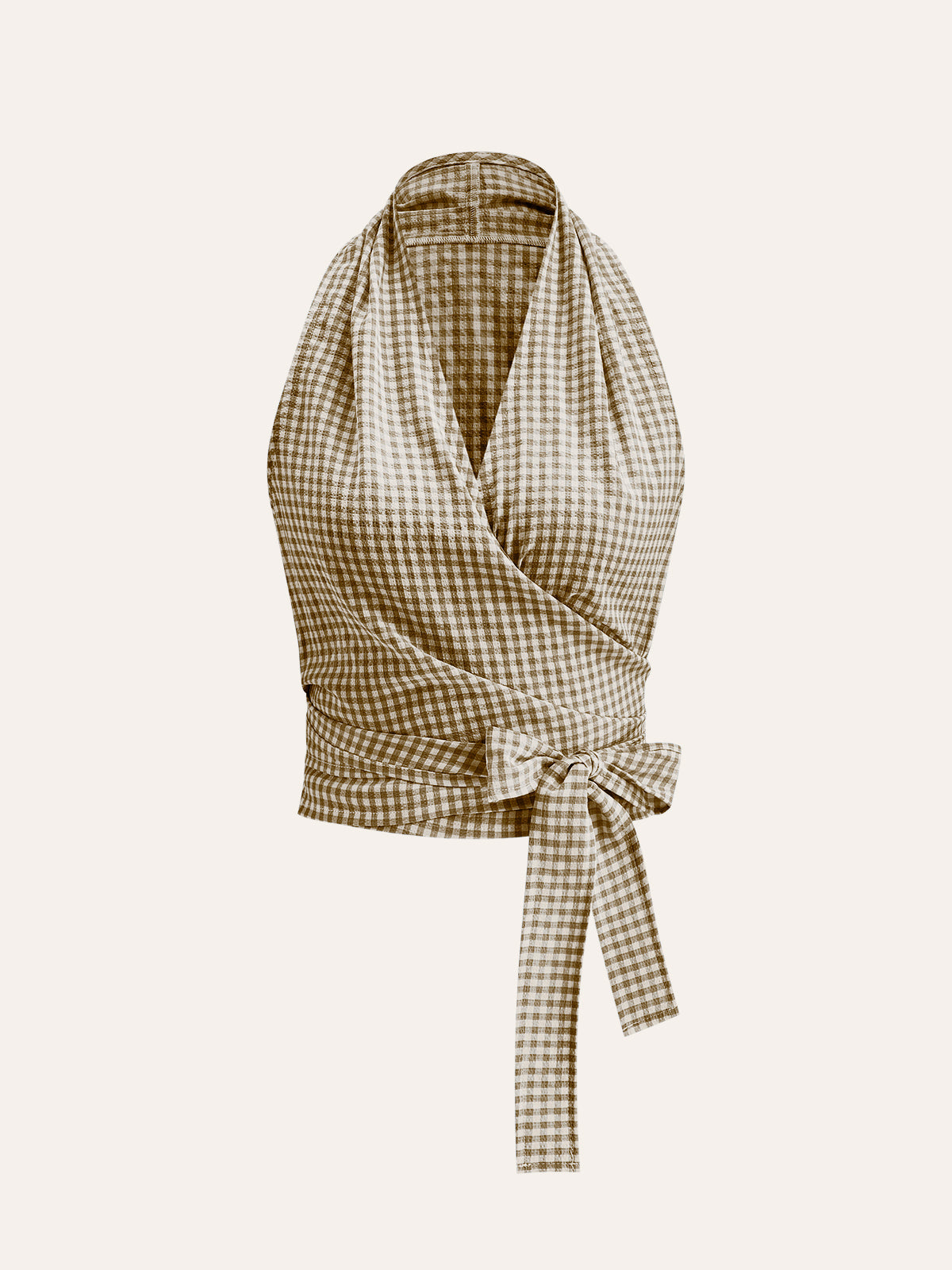 Gingham Halter Wrap Top - Chic Rio