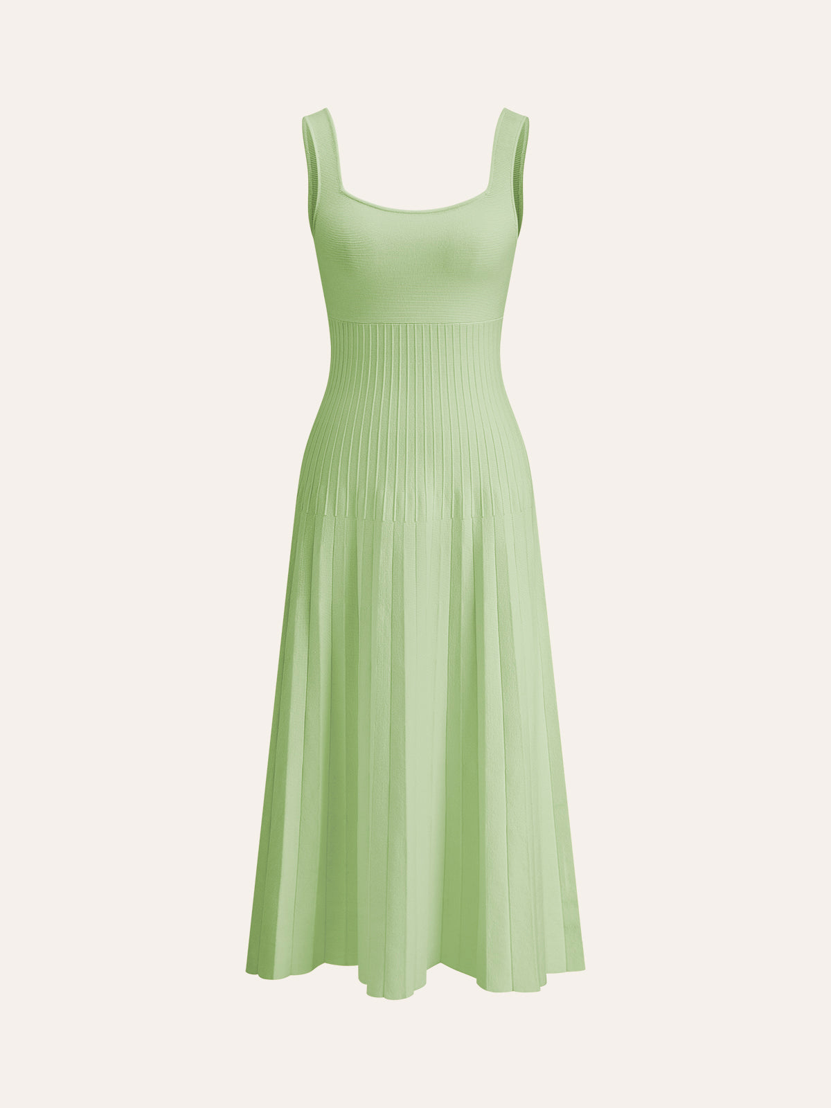 Square-Neck Ribbed Knit Dress - Chic Rio