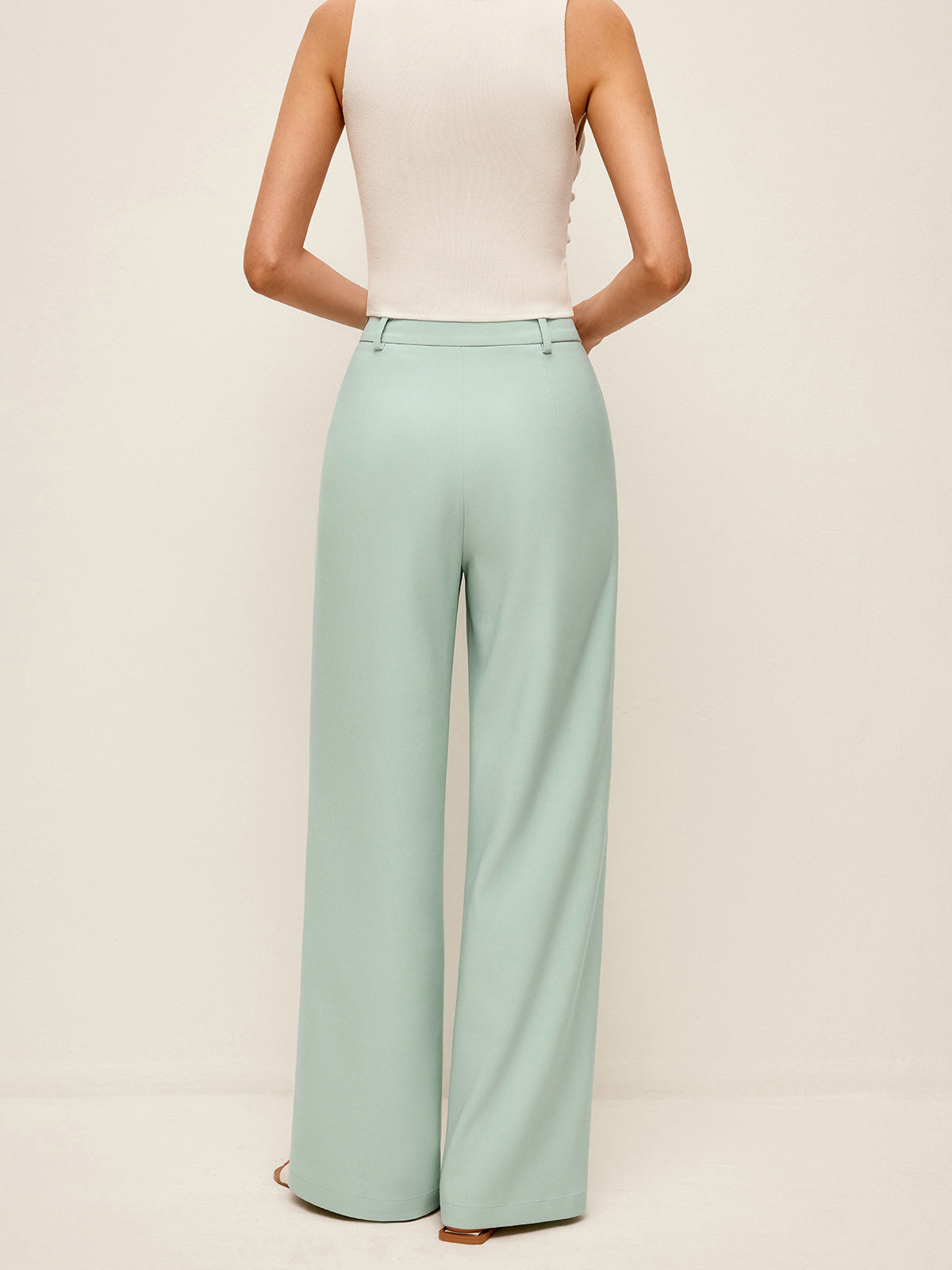 Mid-Waist Wide-Leg Pants Without Belt - Chic Rio