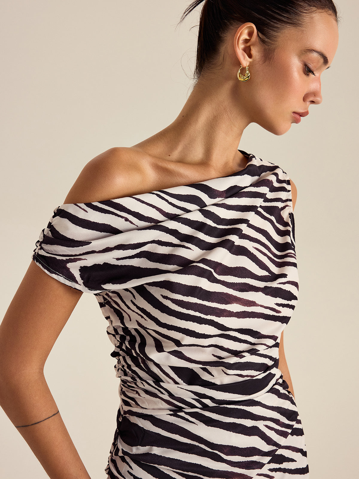 Zebra Print Off-Shoulder Top - Chic Rio