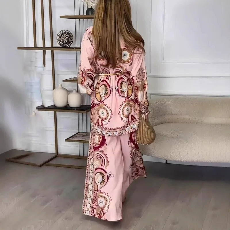 Unique Satin Pattern Print Button-Down Loose Shirt - Chic Rio