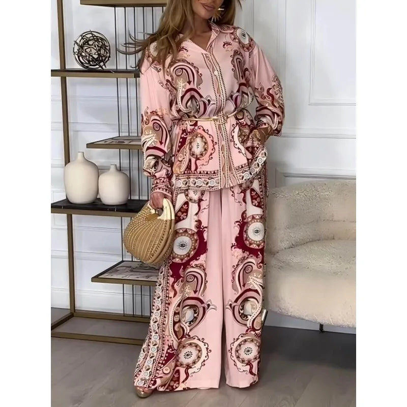 Unique Satin Pattern Print Button-Down Loose Shirt - Chic Rio