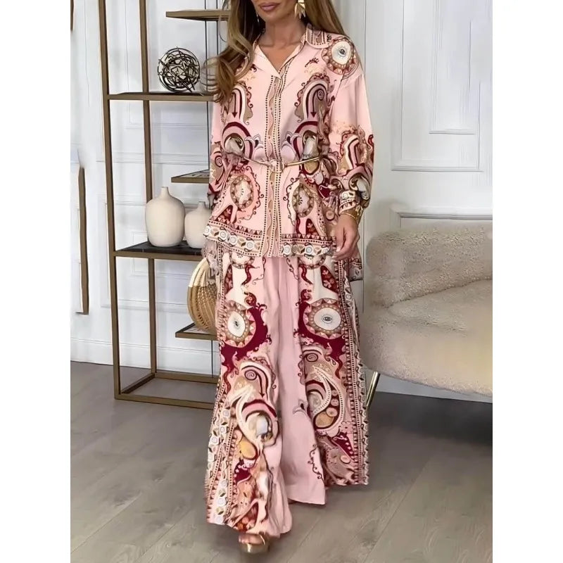 Unique Satin Pattern Print Button-Down Loose Shirt - Chic Rio