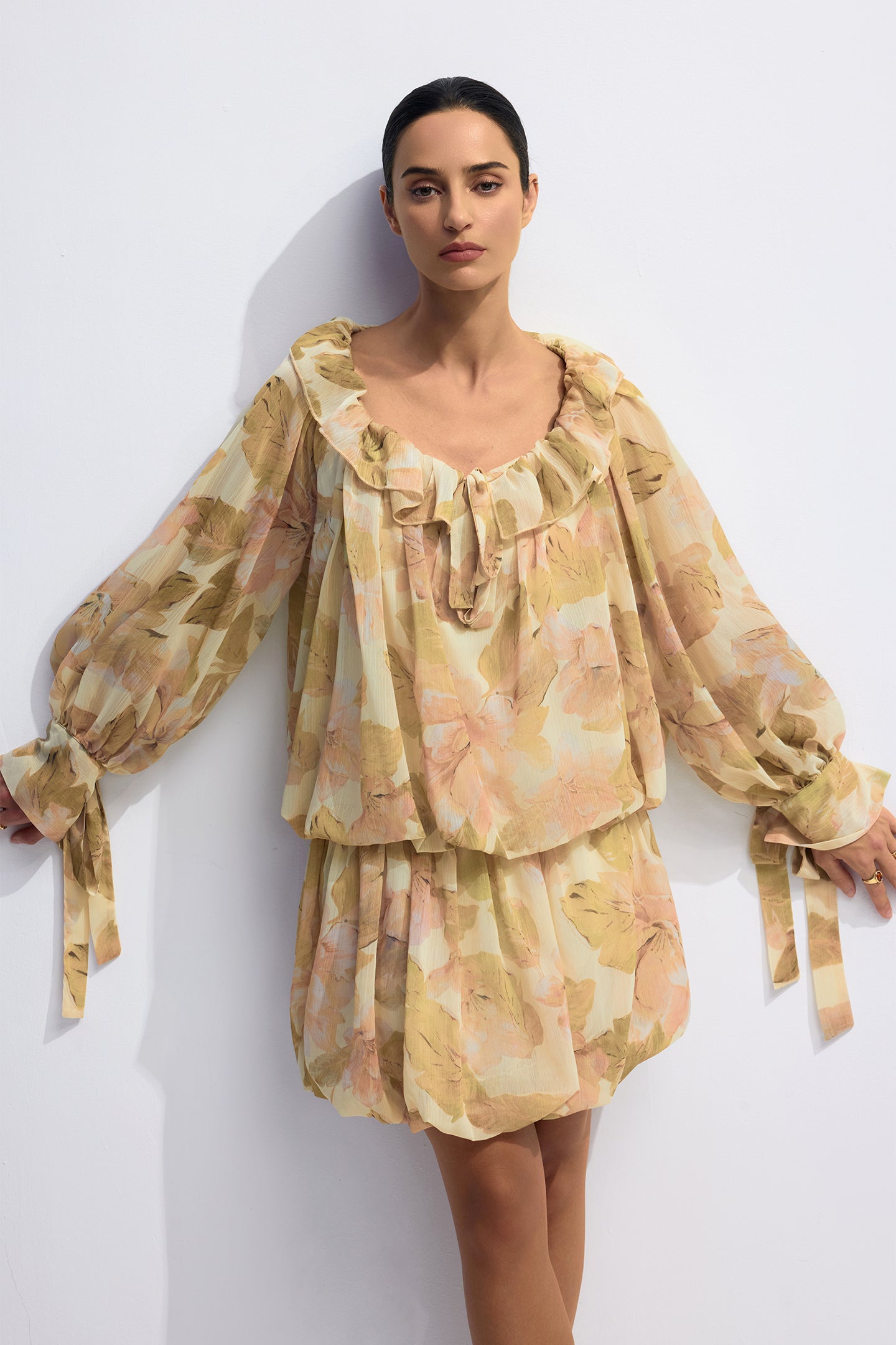 Butterfly Kisses Balloon Sleeve Hem Mini Dress - Chic Rio