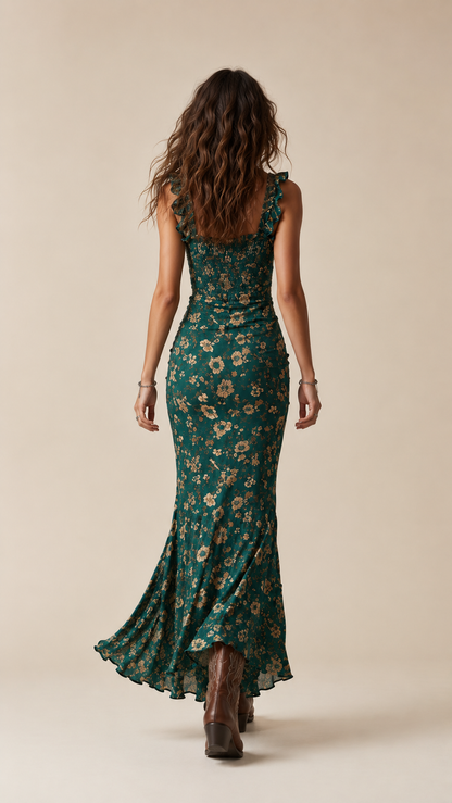 Amalfi Bloom Ruffle Maxi Dress