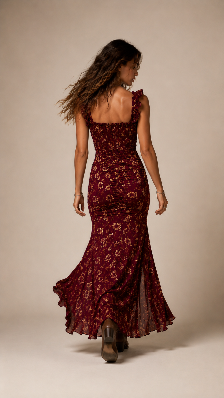 Amalfi Bloom Ruffle Maxi Dress