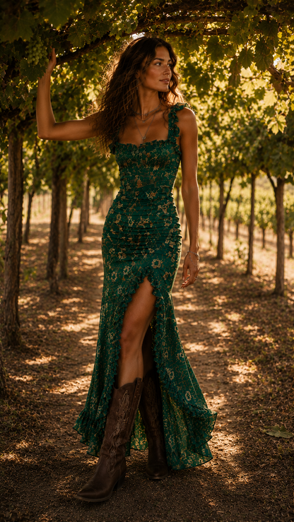 Amalfi Bloom Ruffle Maxi Dress